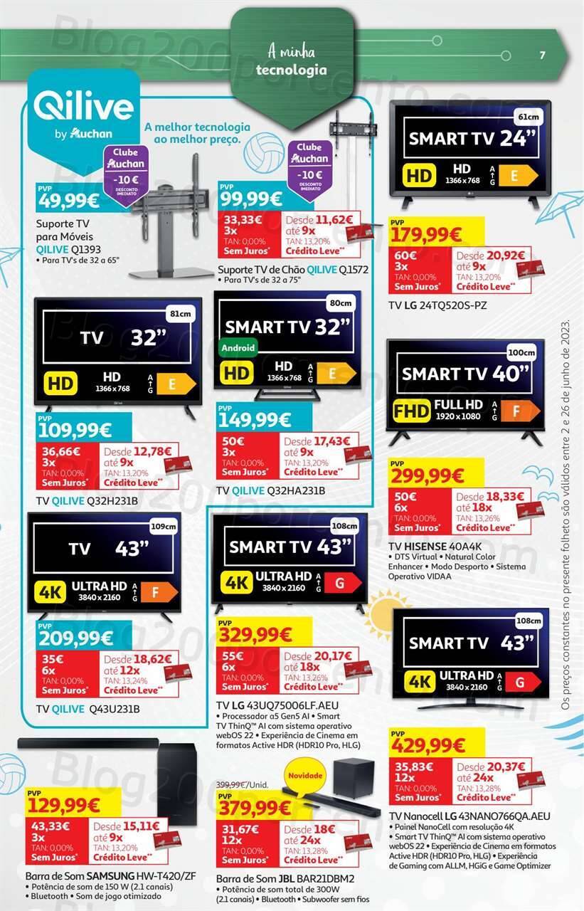Antevisão Folheto AUCHAN Tecnologia Promoções de 2 a 26 junho