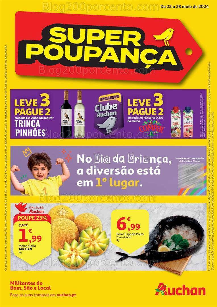 Antevisão Folheto AUCHAN Promoções de 22 a 28 maio
