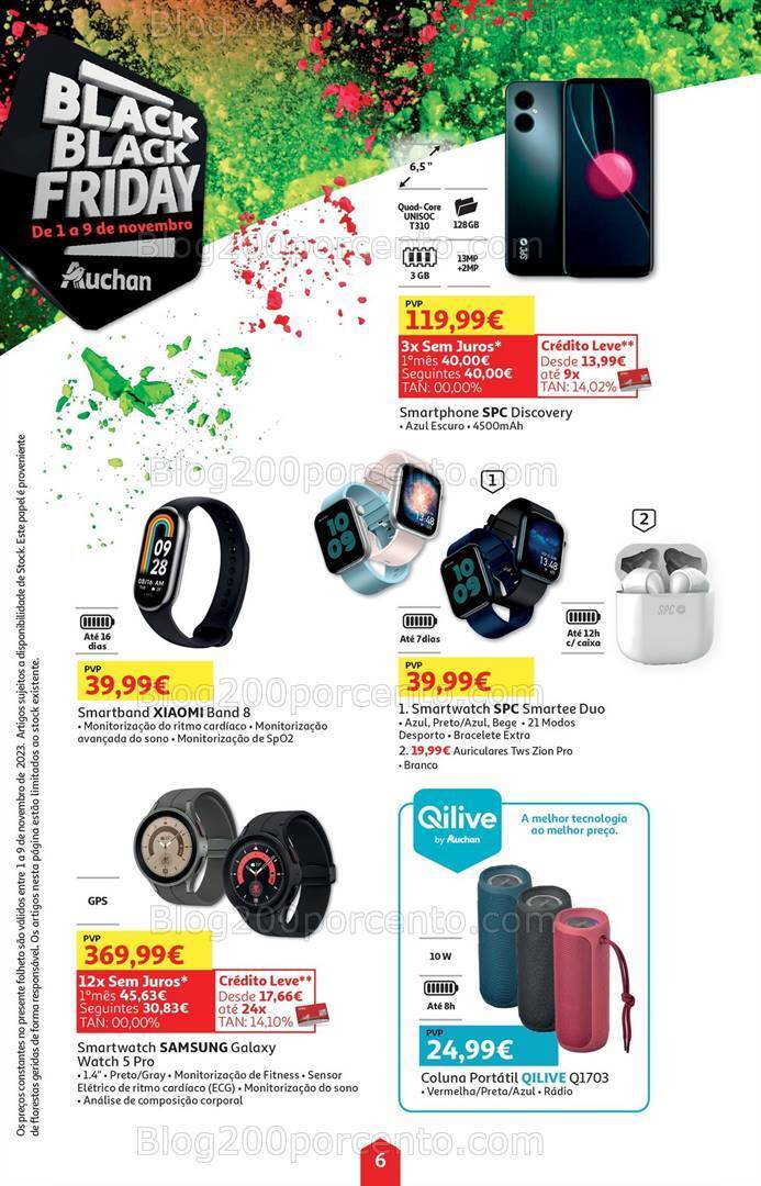 Antevisão Folheto AUCHAN Black Friday Tecnologia Promoções 1 a 9 novembro