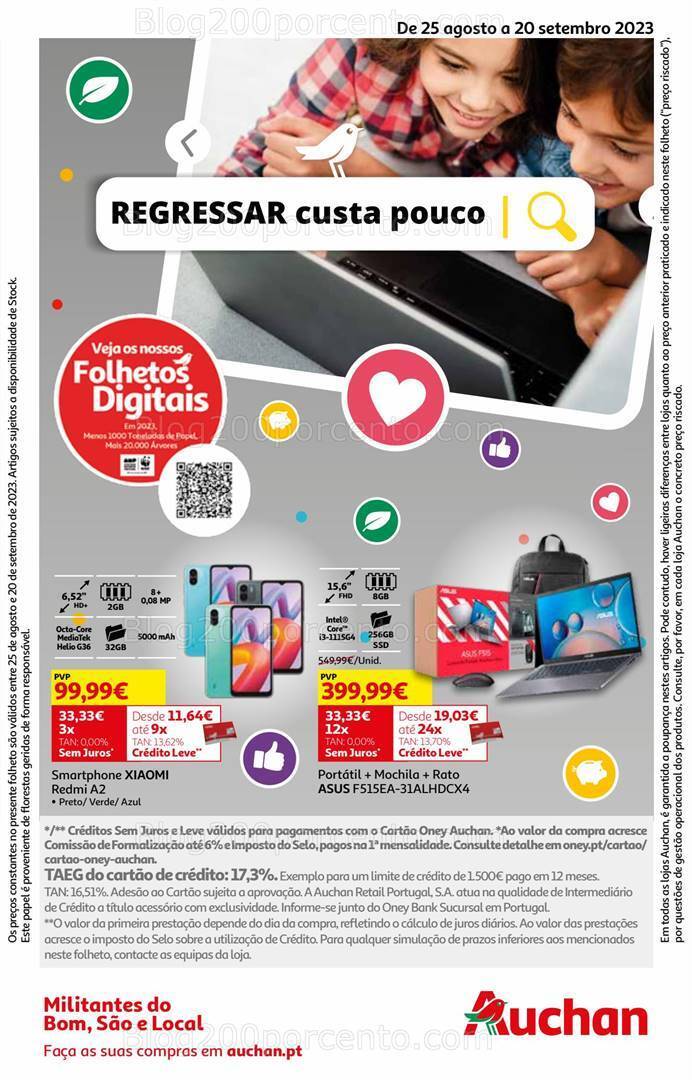Antevisão Folheto AUCHAN Tecnologia Promoções de 25 agosto a 20 setembro