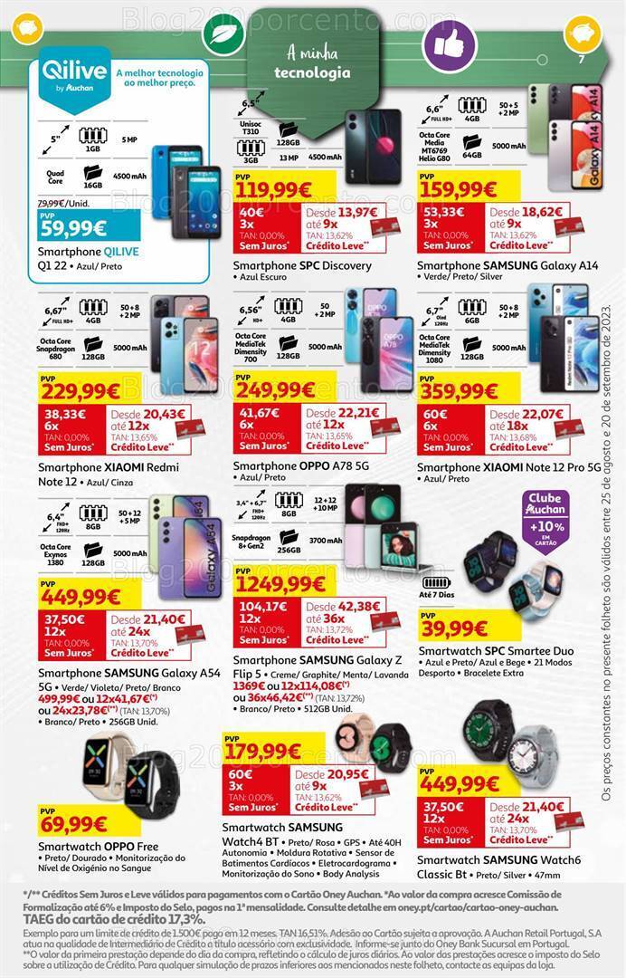 Antevisão Folheto AUCHAN Tecnologia Promoções de 25 agosto a 20 setembro