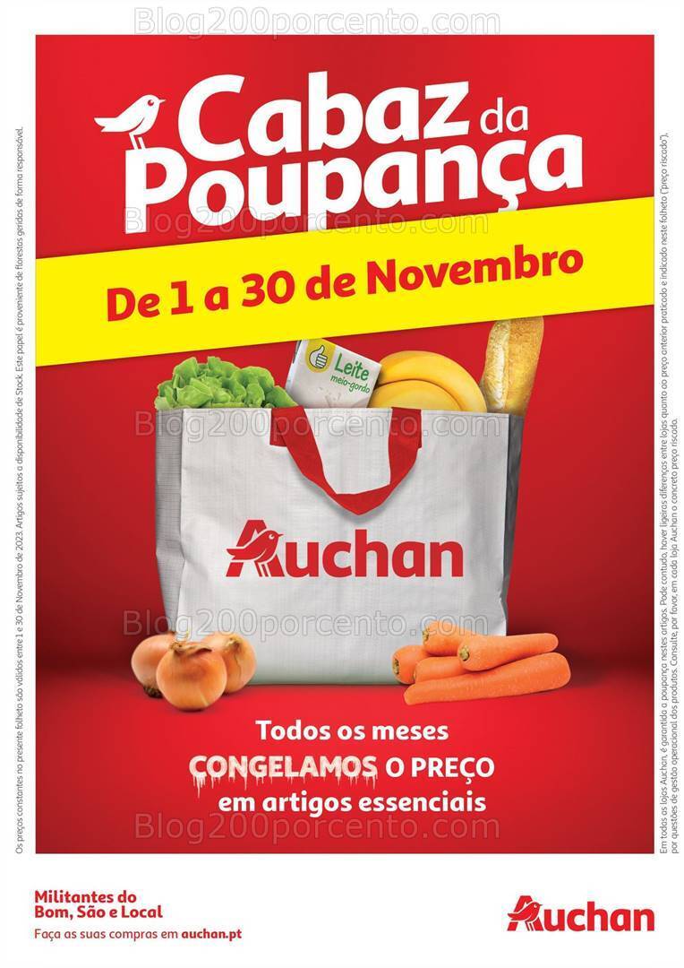 Antevisão Folheto AUCHAN Cabaz Poupança Promoções de de 1 a 30 novembro