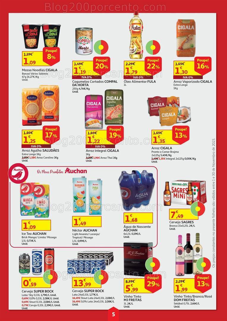 Antevisão Folheto AUCHAN Cabaz Poupança Promoções de de 1 a 30 novembro