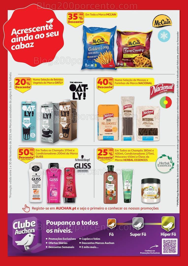 Antevisão Folheto AUCHAN Cabaz Poupança Promoções de de 1 a 30 novembro