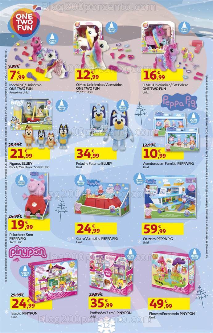 Antevisão Folheto AUCHAN Brinquedos de Natal 8 novembro a 12 dezembro