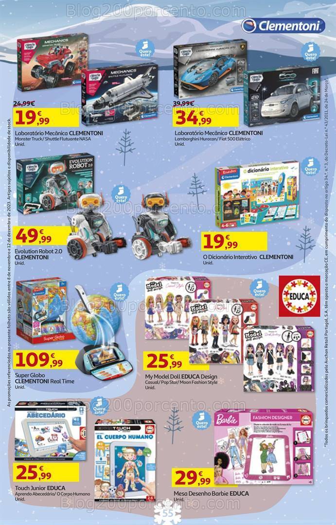 Antevisão Folheto AUCHAN Brinquedos de Natal 8 novembro a 12 dezembro