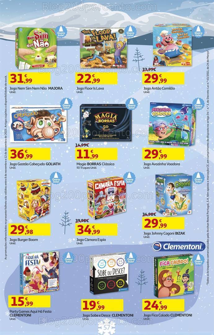 Antevisão Folheto AUCHAN Brinquedos de Natal 8 novembro a 12 dezembro