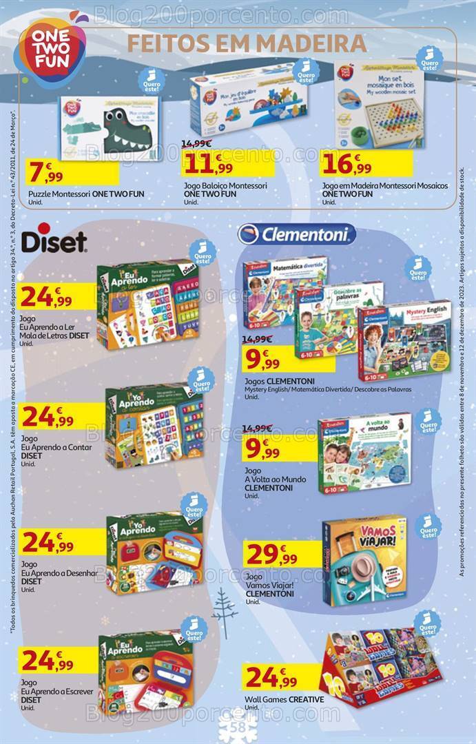 Antevisão Folheto AUCHAN Brinquedos de Natal 8 novembro a 12 dezembro