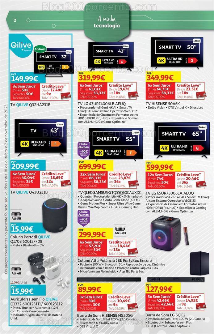 Antevisão Folheto AUCHAN Tecnologia Promoções de 18 outubro a 2 novembro