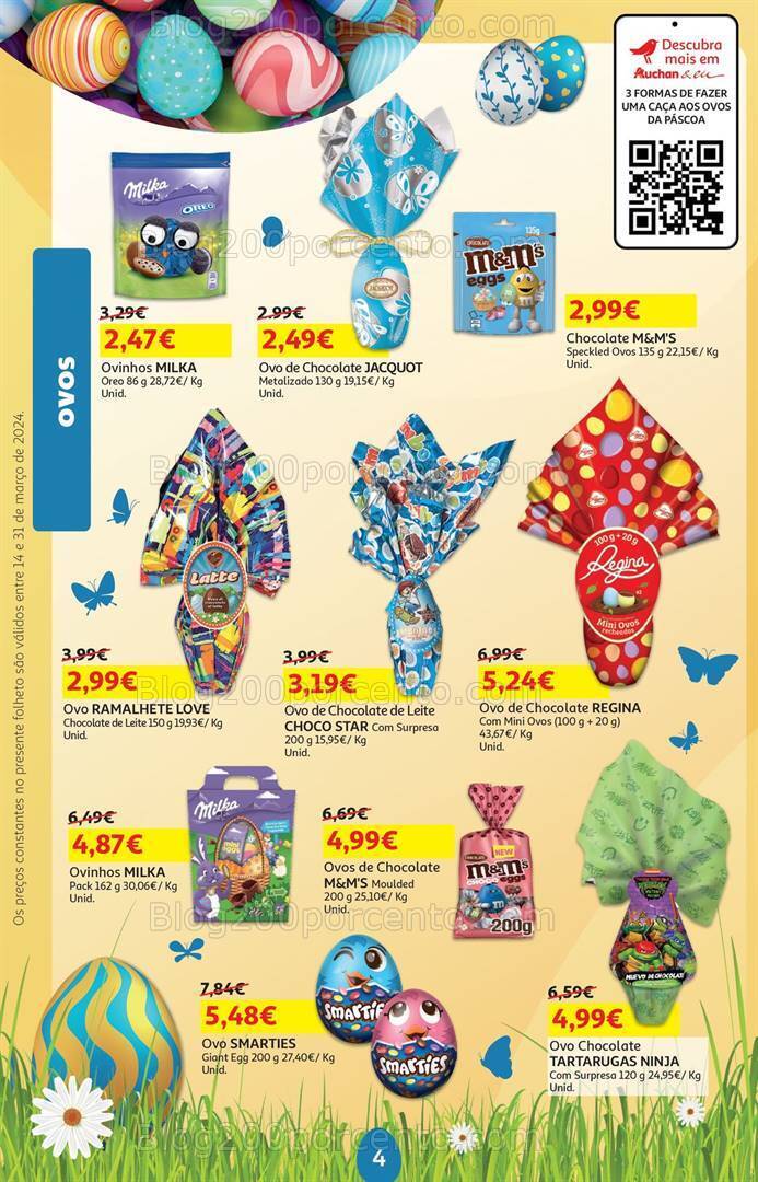 Antevisão Folheto AUCHAN Páscoa + Promoções de 14 a 31 março