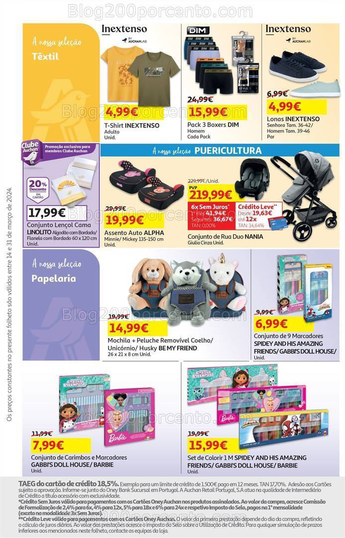Antevisão Folheto AUCHAN Bazar Páscoa Promoções de 14 a 31 março