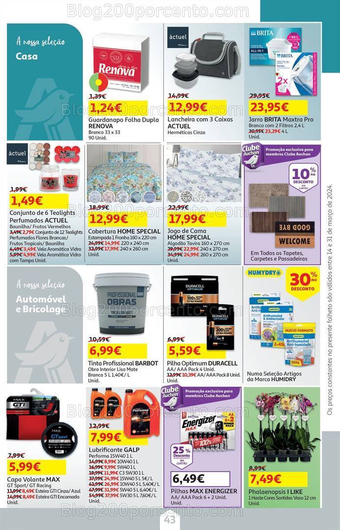 Antevisão Folheto AUCHAN Bazar Páscoa Promoções de 14 a 31 março