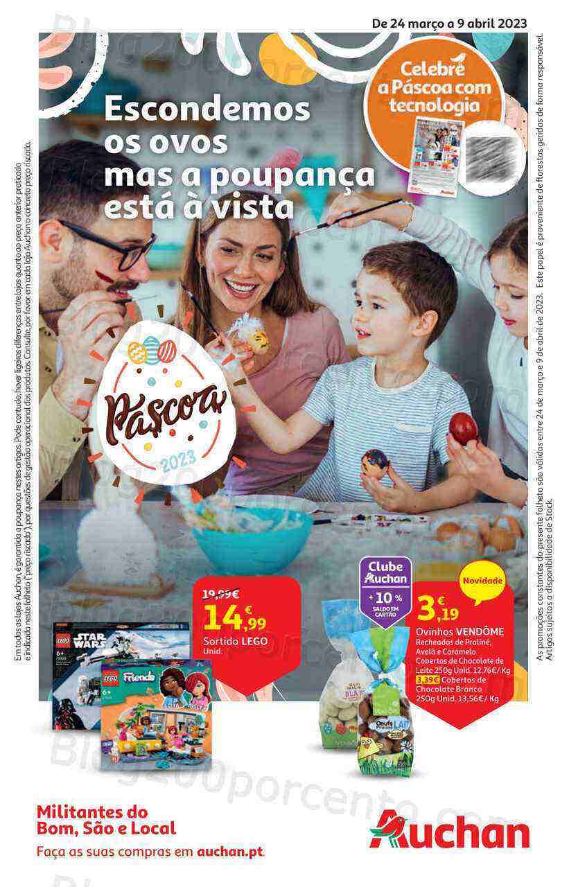 Antevisão Folheto AUCHAN Páscoa + Promoções de 24 março a 9 abril