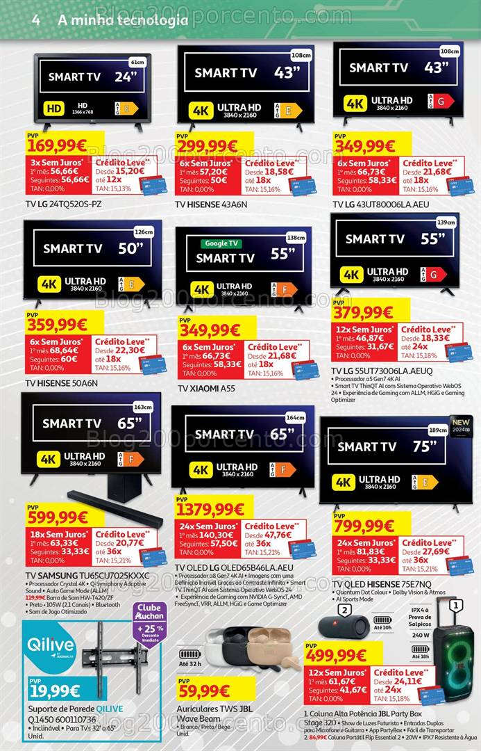 Antevisão Folheto AUCHAN Tecnologia Promoções de 29 janeiro a 12 fevereiro