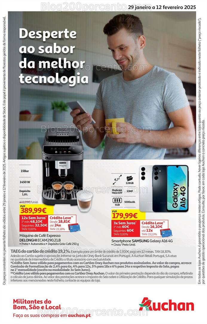Antevisão Folheto AUCHAN Tecnologia Promoções de 29 janeiro a 12 fevereiro