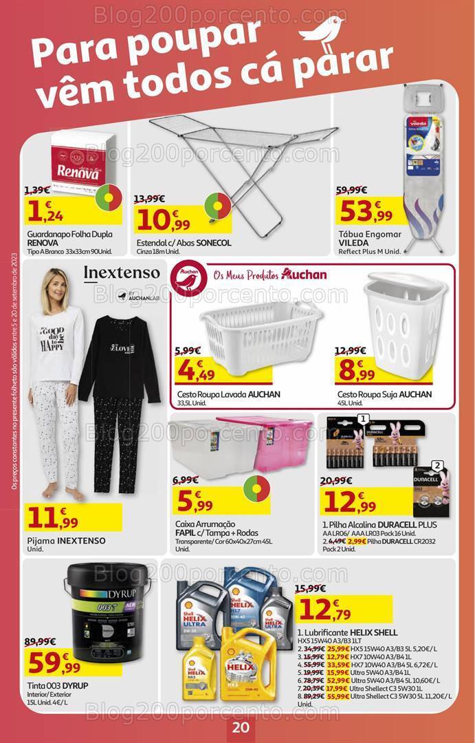 Antevisão Folheto AUCHAN Bazar Promoções de 5 a 20 setembro