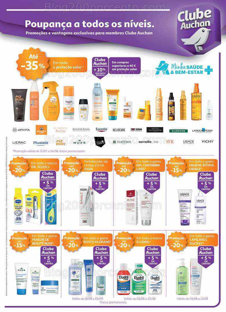 Antevisão Folheto AUCHAN Saúde e Bem-Estar Promoções de 3 agosto a 3 setembro