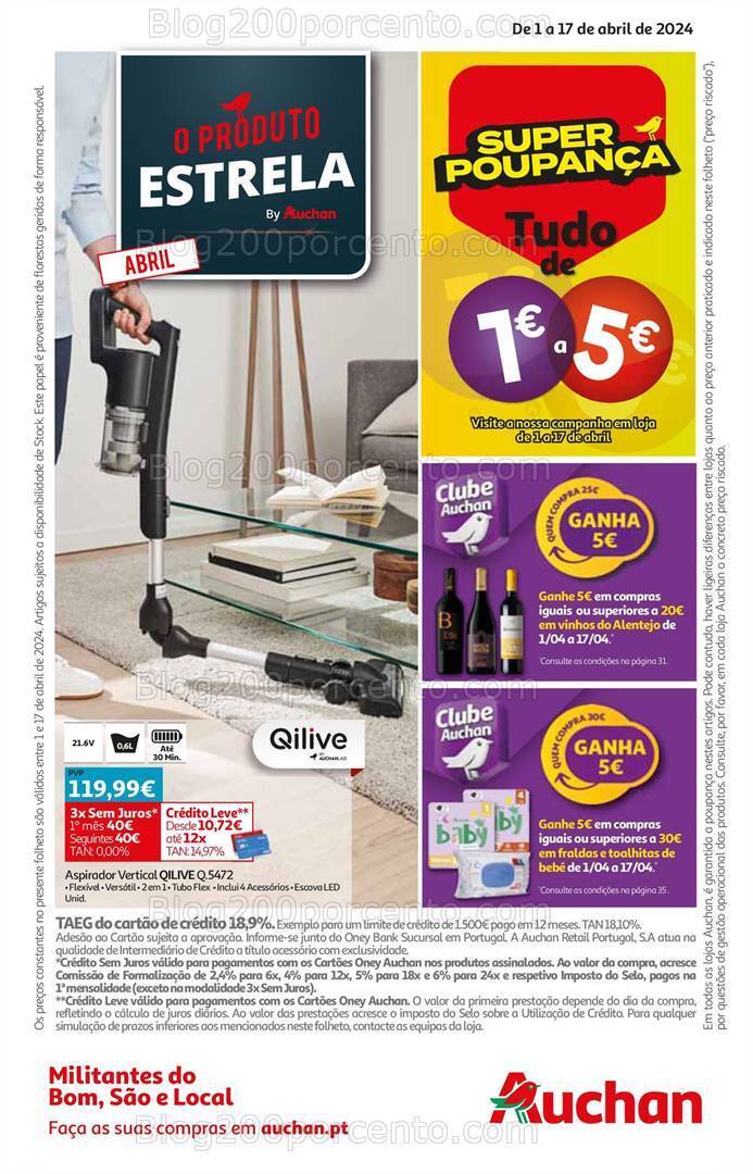 Antevisão Folheto AUCHAN Promoções de 1 a 17 abril