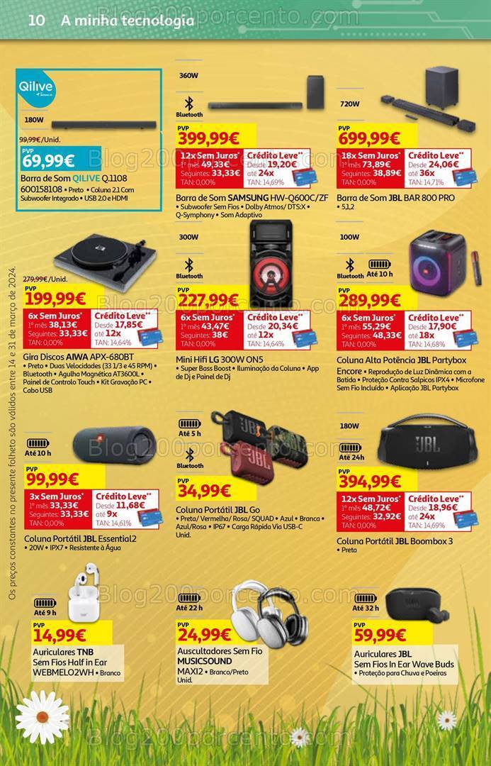 Antevisão Folheto AUCHAN Tecnologia Promoções de 14 a 31 março