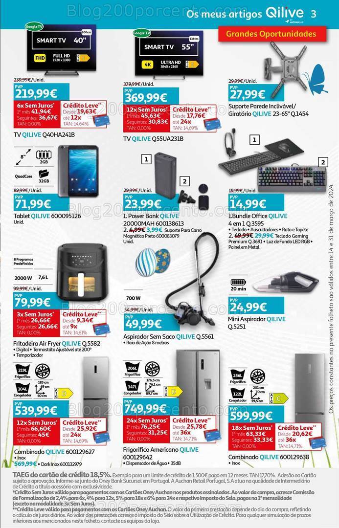Antevisão Folheto AUCHAN Tecnologia Promoções de 14 a 31 março