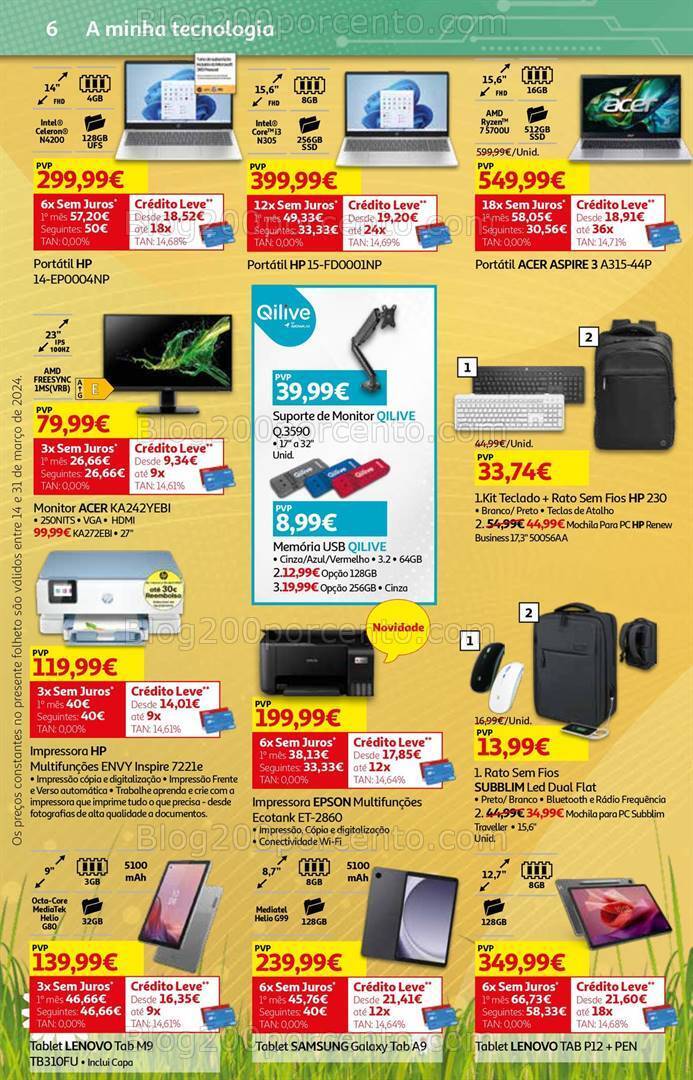 Antevisão Folheto AUCHAN Tecnologia Promoções de 14 a 31 março