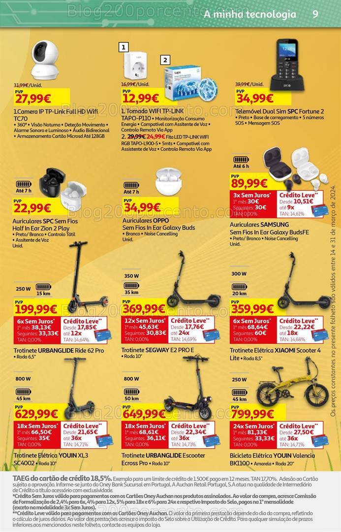 Antevisão Folheto AUCHAN Tecnologia Promoções de 14 a 31 março