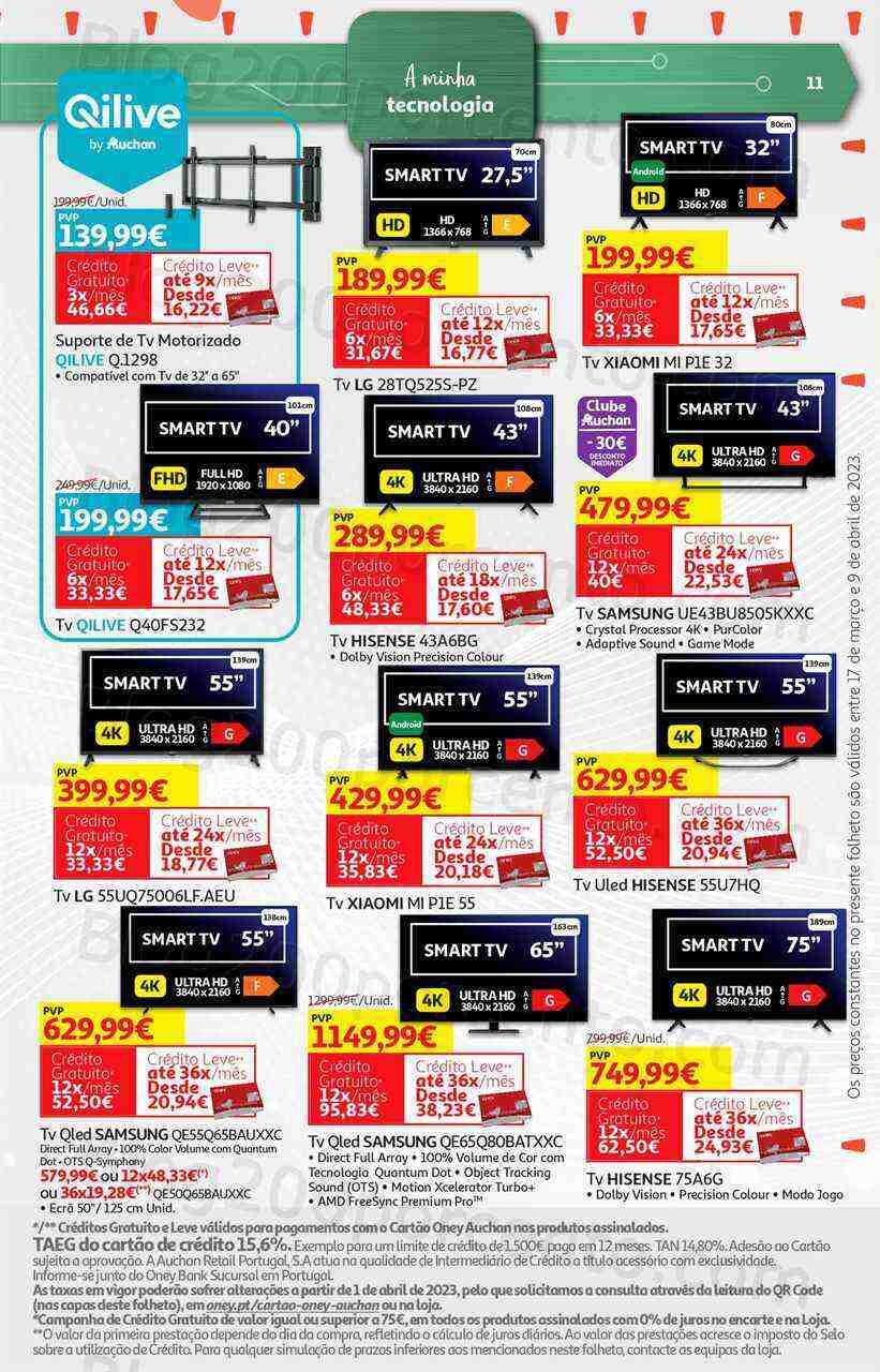 Antevisão Folheto AUCHAN Tecnologia Páscoa Promoções de 17 março a 9 abril