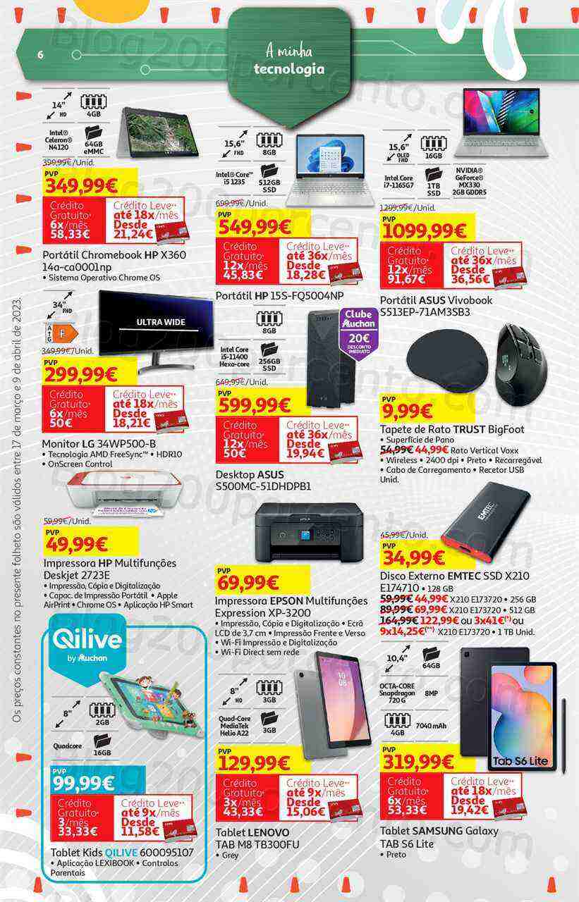 Antevisão Folheto AUCHAN Tecnologia Páscoa Promoções de 17 março a 9 abril