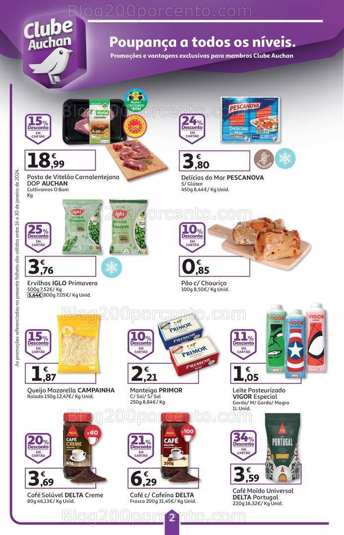 Antevisão Folheto AUCHAN Promoções de 16 a 30 janeiro
