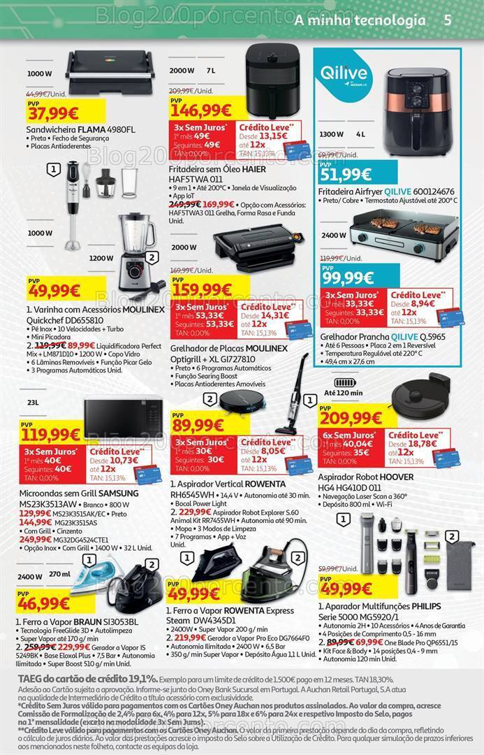 Antevisão Folheto AUCHAN Tecnologia Promoções de 23 julho a 5 agosto