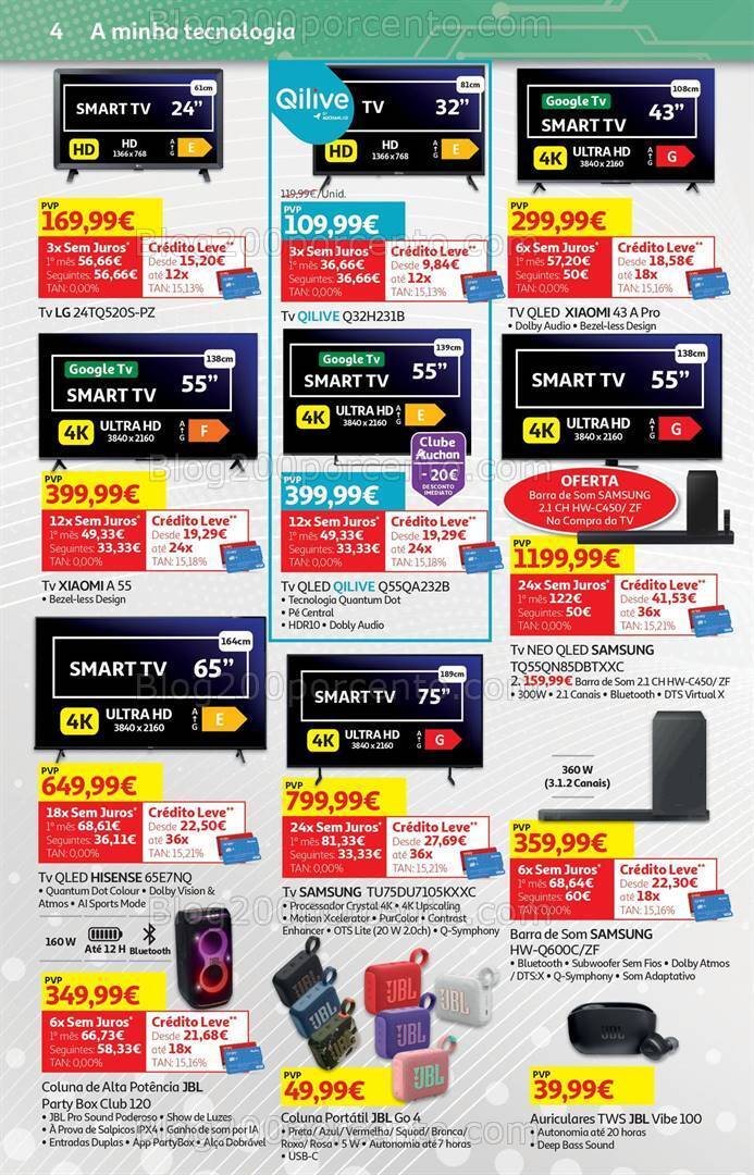 Antevisão Folheto AUCHAN Tecnologia Promoções de 23 julho a 5 agosto