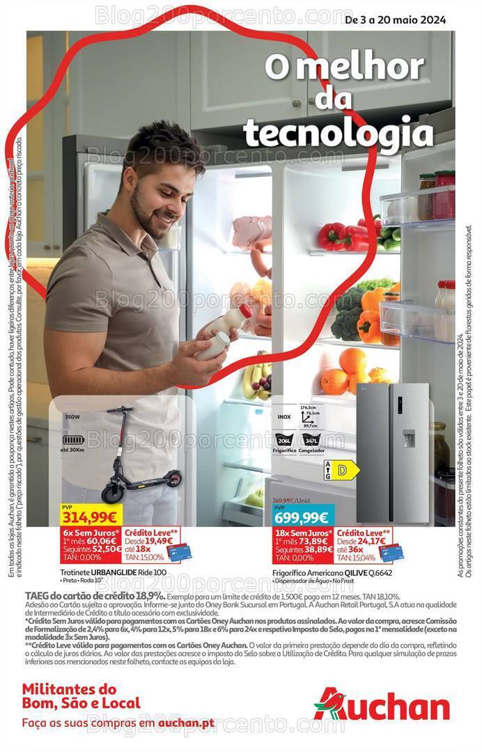 Antevisão Folheto AUCHAN Tecnologia Promoções de 3 a 20 maio