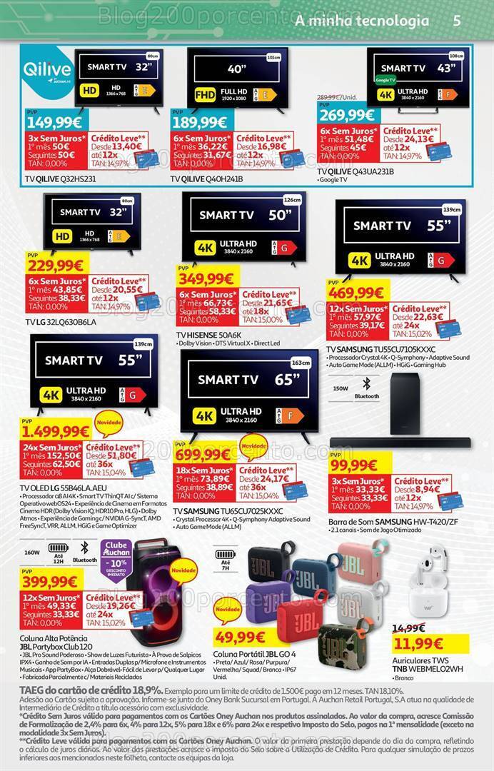 Antevisão Folheto AUCHAN Tecnologia Promoções de 3 a 20 maio