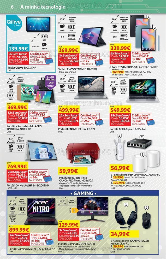 Antevisão Folheto AUCHAN Tecnologia Promoções de 3 a 20 maio