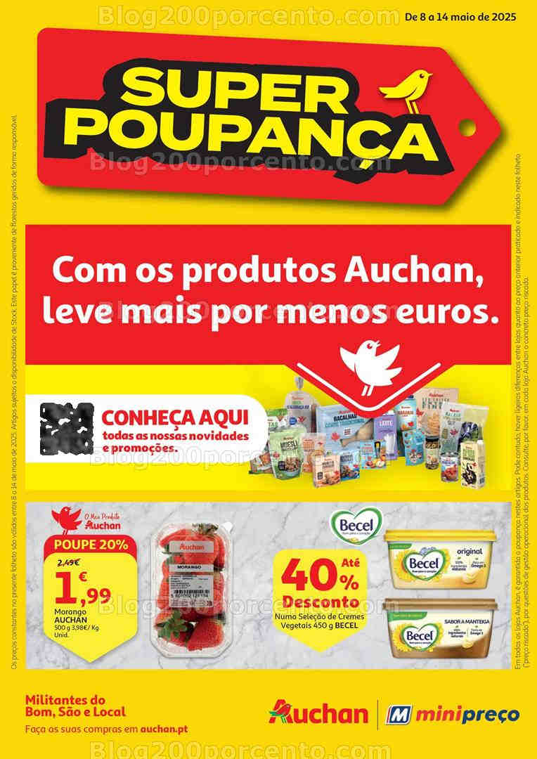 Antevisão Folheto AUCHAN - MINIPREÇO Promoções de 8 a 14 maio