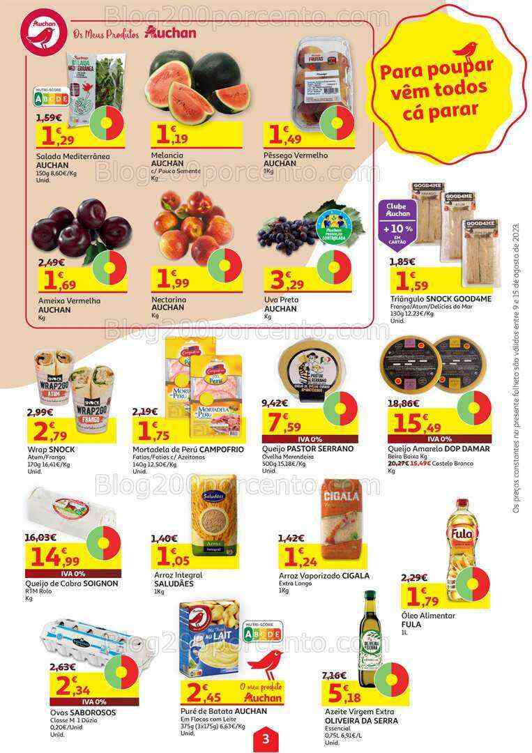Antevisão Folheto AUCHAN Promoções de 9 a 15 agosto