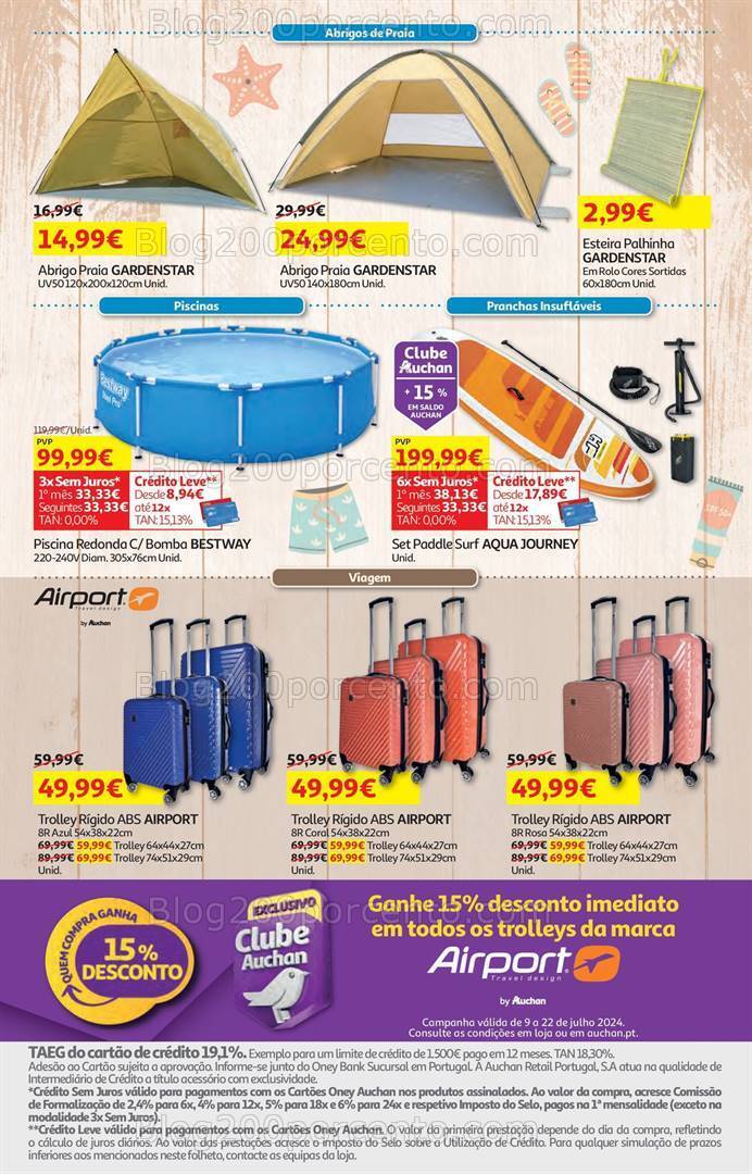 Antevisão Folheto AUCHAN Bazar Promoções de 9 a 22 julho