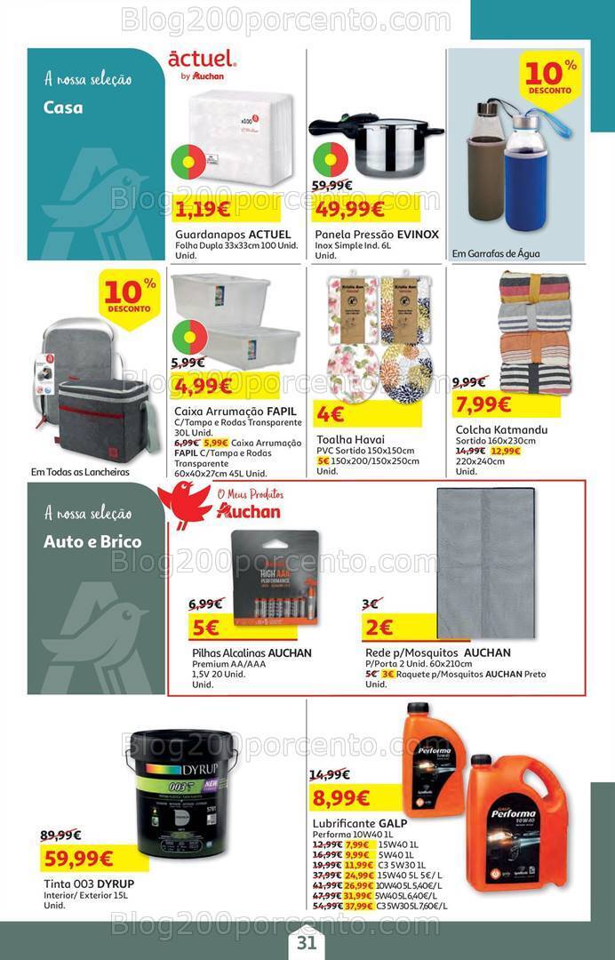 Antevisão Folheto AUCHAN Bazar Promoções de 9 a 22 julho