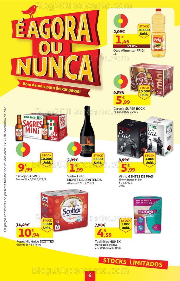Antevisão Folheto AUCHAN Agora ou Nunca Promoções de 3 a 22 novembro