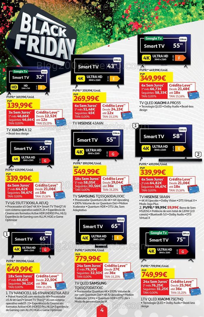 Antevisão Folheto AUCHAN Black Friday Promoções 25 novembro a 1 dezembro