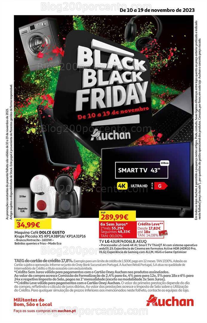 Antevisão Folheto AUCHAN Black Friday Promoções de 10 a 19 novembro