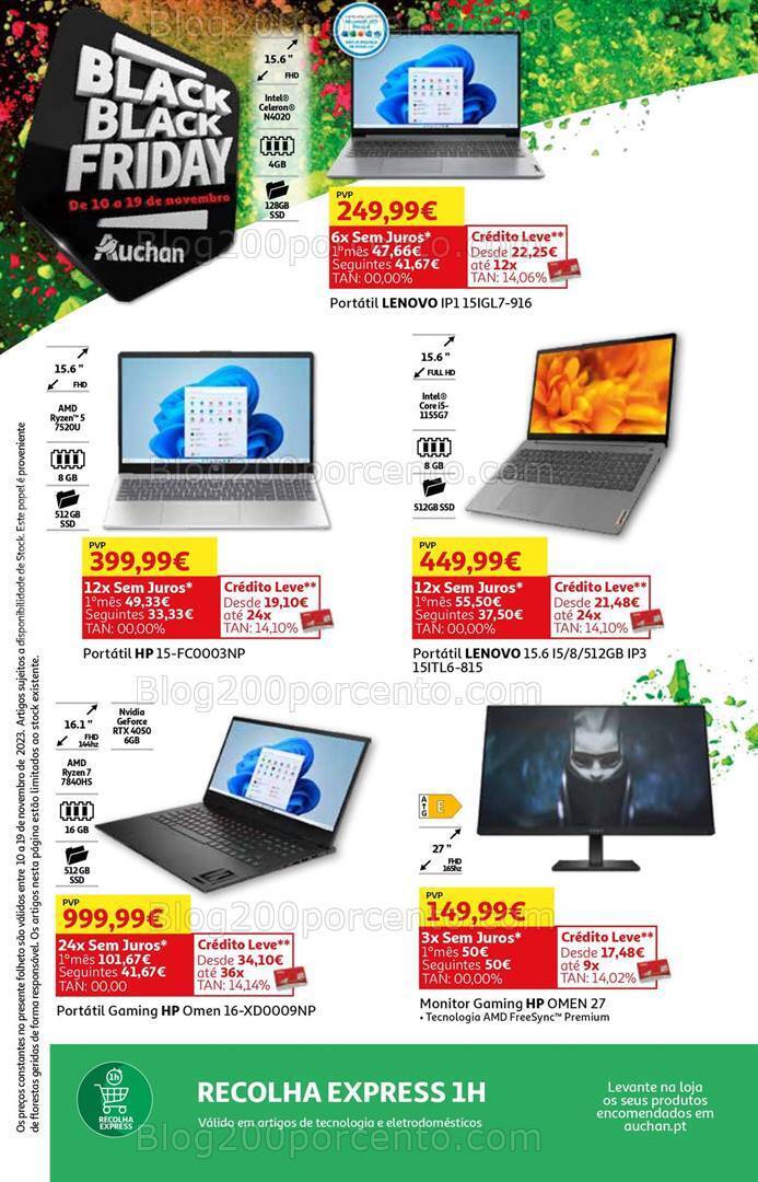 Antevisão Folheto AUCHAN Black Friday Promoções de 10 a 19 novembro