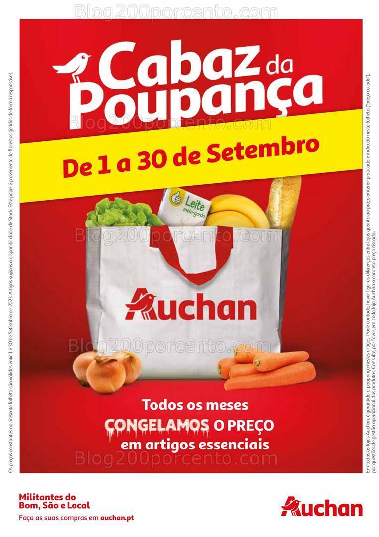 Antevisão Folheto AUCHAN Cabaz Poupança Promoções de 1 a 30 setembro