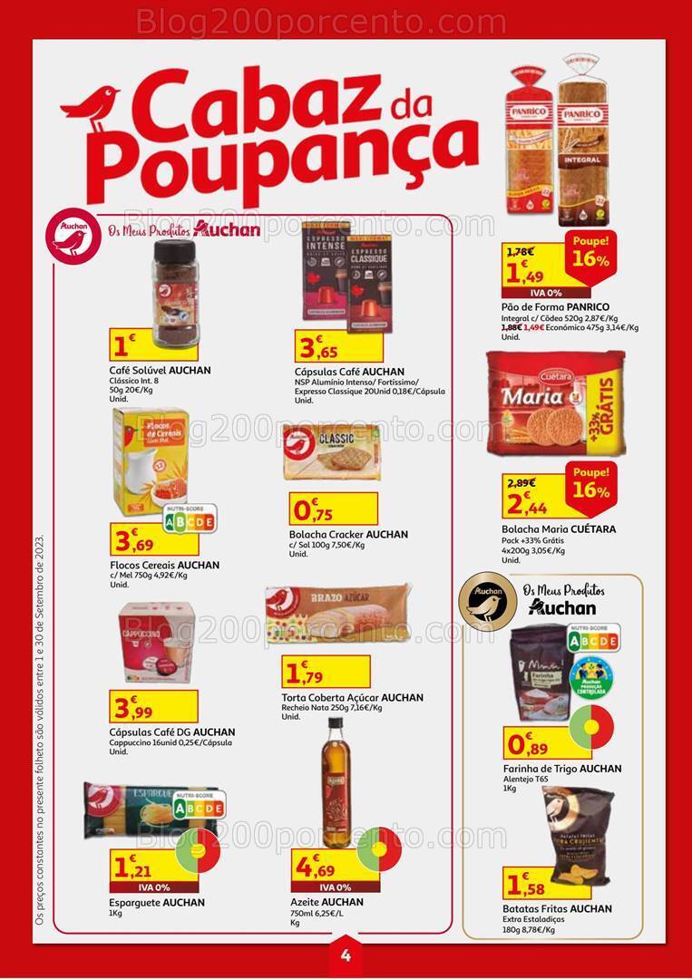 Antevisão Folheto AUCHAN Cabaz Poupança Promoções de 1 a 30 setembro