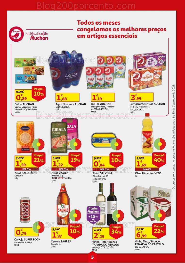 Antevisão Folheto AUCHAN Cabaz Poupança Promoções de 1 a 30 setembro