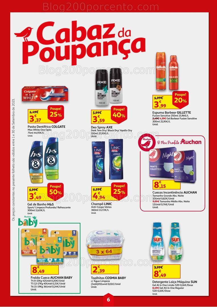 Antevisão Folheto AUCHAN Cabaz Poupança Promoções de 1 a 30 setembro
