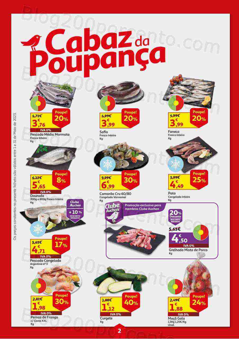 Antevisão Folheto AUCHAN Cabaz Poupança Promoções de 1 a 31 maio