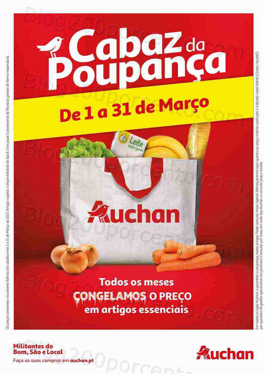 Antevisão Folheto AUCHAN Cabaz Poupança Promoções de 1 a 31 março