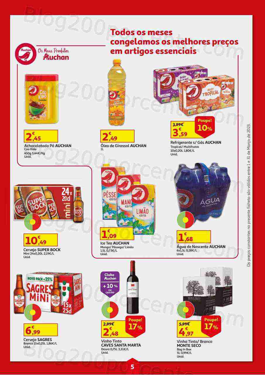 Antevisão Folheto AUCHAN Cabaz Poupança Promoções de 1 a 31 março