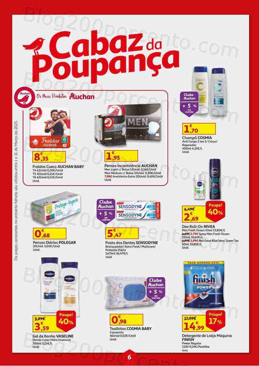 Antevisão Folheto AUCHAN Cabaz Poupança Promoções de 1 a 31 março